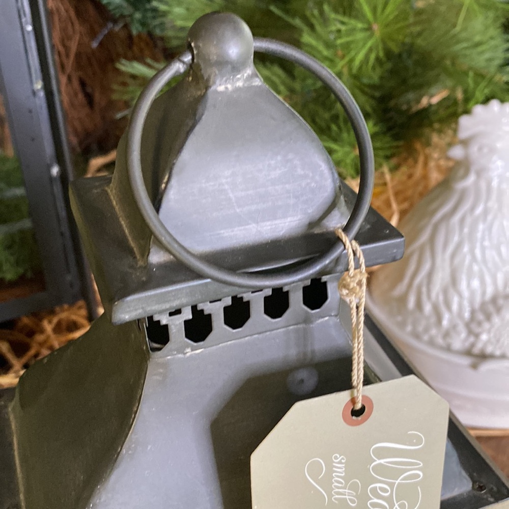 Williams Sonoma Wood and Metal Small Weathered Rustic Lantern - Picture 3 of 16